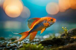 guldfisk i de akvarium. ai-genererad foto