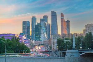 Moskvas stads skyline affärsdistrikt i Ryssland foto