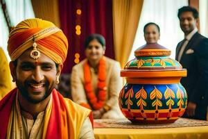 indisk bröllop fotografi i mumbai. ai-genererad foto