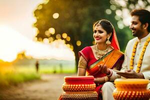 en skön indisk bröllop i bangalore. ai-genererad foto