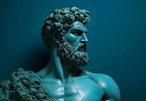 Foto staty av de gammal grekisk filosof socrates i aten, grekland. generativ ai