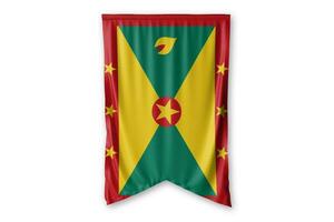 grenada flagga och vit bakgrund. - bild. foto