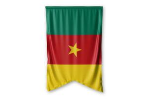 cameroon flagga och vit bakgrund. - bild. foto