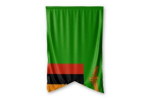zambia flagga och vit bakgrund. - bild. foto