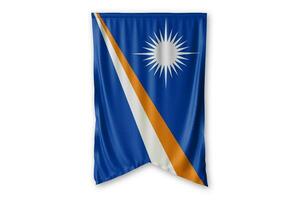 Marshallöarna. flagga och vit bakgrund. - bild. foto