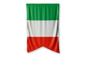 Italien flagga och vit bakgrund. - bild. foto