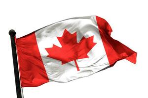 kanada flagga på en vit bakgrund. - bild. foto