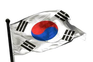 Sydkorea flagga på en vit bakgrund. - bild. foto