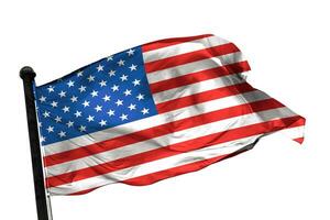 Förenta staterna flagga på en vit bakgrund. - bild. foto