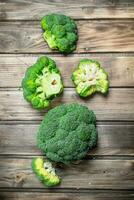 färsk grön broccoli. foto