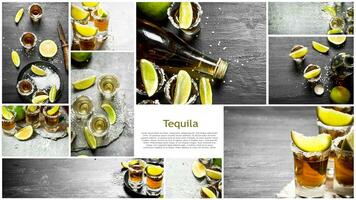 mat collage av tequila. foto