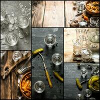mat collage av vodka . foto