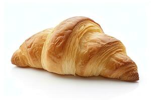 croissant isolerat på vit bakgrund. ai genererad foto