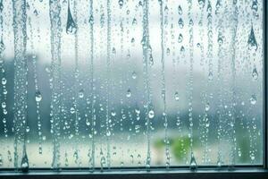 droppar av regn på en fönster glas bakgrund. ai generativ proffs Foto