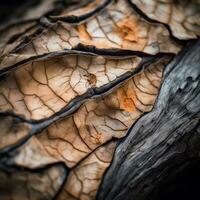 en stänga upp se av de bark av en träd generativ ai foto