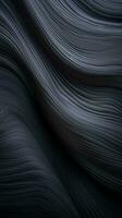 ett abstrakt svart bakgrund med vågig rader generativ ai foto