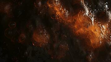 ett abstrakt bild av brand och rök på en svart bakgrund generativ ai foto