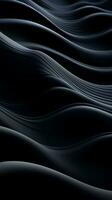 ett abstrakt bild av vågor på en svart bakgrund generativ ai foto