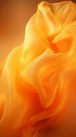 ett orange silke tyg är blåser i de vind generativ ai foto