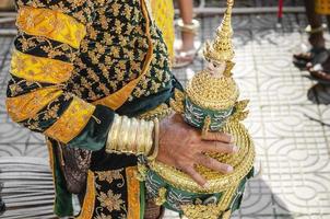 traditionell lakhon khol mask dans ceremoni kostym på wat svay annat unescos immateriella kulturarv i Kandal provinsen Kambodja foto