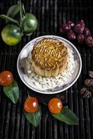 traditionell kinesisk gourmet mooncakes festlig söt mat närbild foto
