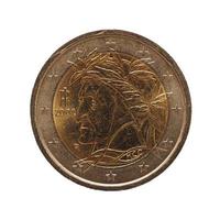 2 euro mynt, Europeiska unionen isolerad över vitt foto