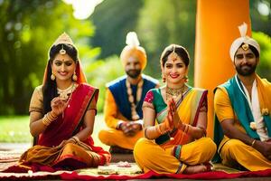 indisk bröllop ceremoni. ai-genererad foto