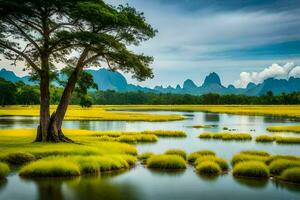 de yangtze flod i Kina. ai-genererad foto