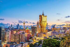 skön stadsbild av macau stadens centrum foto