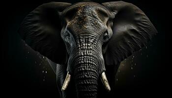 elefant i natur, en majestätisk däggdjur i de afrikansk vild genererad förbi ai foto