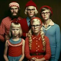 ai genererad porträtt santa claus och familj foto