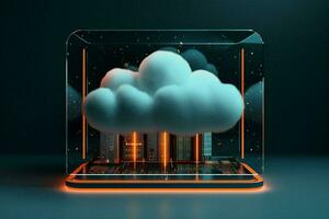 uppkopplad begrepp lösning säkerhet ansluta nätverkande teknologi cyber bakgrund lagring företag data abstrakt moln foto