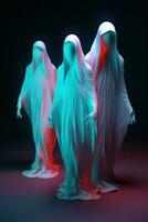 mörk halloween kostym läskigt Skräck vit neon spöke natt rädsla foto