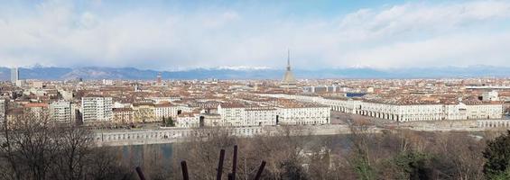 vid panoramautsikt över luften i Turin foto