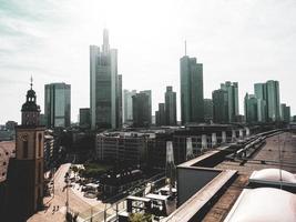 Frankfurts skyline, Tyskland, Europa foto