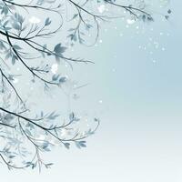 en vinter- bakgrund med grenar och snöflingor foto