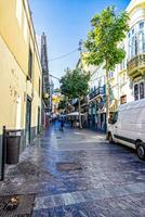 urban landskap från de spanska huvudstad kanariefågel ö las palmas gran canaria med gator och byggnader foto