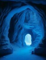 grotta ingång i blå illustration foto