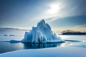 isberg i de sjö. ai-genererad foto