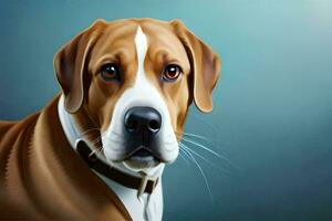 en hund är visad i en målning. ai-genererad foto