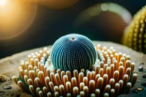 en stänga upp av en hav anemon. ai-genererad foto