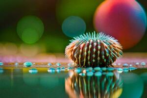 en färgrik hav kråka Sammanträde på de vatten med bubblor. ai-genererad foto