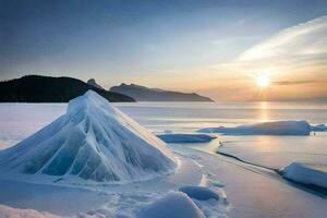isberg på de sjö. ai-genererad foto