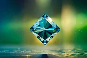 en diamant är visad i en Foto. ai-genererad foto