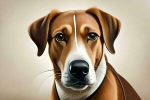en hund är visad i en digital målning. ai-genererad foto
