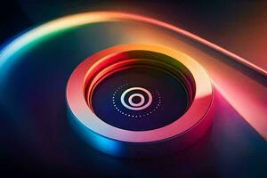 en färgrik ringa med en cirkulär form på Det. ai-genererad foto
