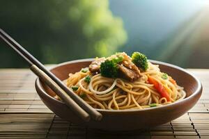 kinesisk mat är en bra sätt till skaffa sig din dagligen dos av vitamin c. ai-genererad foto
