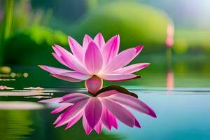 rosa lotus blomma i de vatten. ai-genererad foto