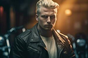 blond scandinavian man. generera ai foto