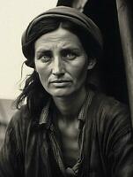 bra depression epok porträtt av en kämpar kvinna. generativ ai. foto